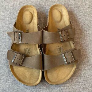 FITORY Men's Sandals, Arch Support Slides w/Adjustable Buckle Straps Size 10